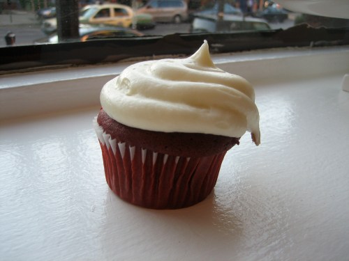 Twisted Sister red velvet cupcake