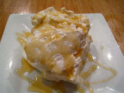 This is not ice cream, this is buffalo ricotta with honey and it was ridiculously good (photo by TK)