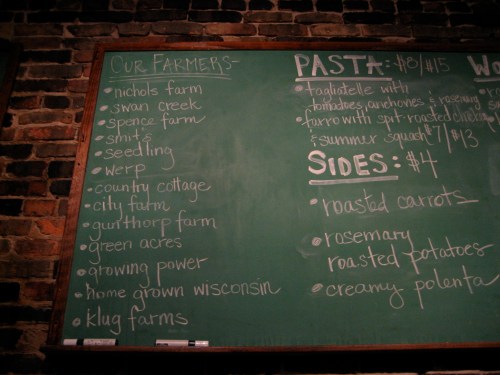 The menu's on the wall at Mado