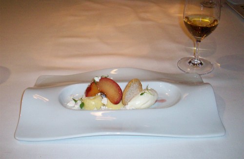 Roasted plum, brioche and vanilla brown butter