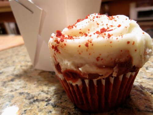 Red velvet cupcake from Toast, LA