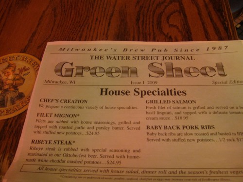 img_1129 The "Green Sheet" menu