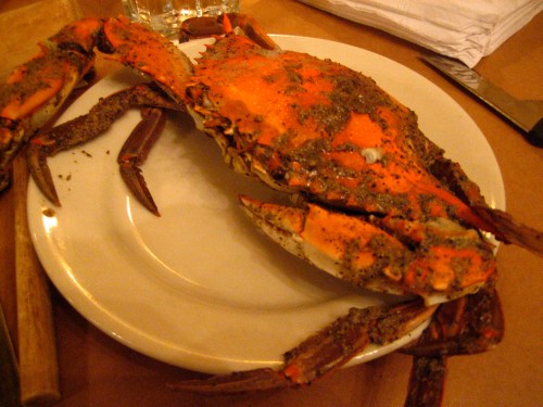 IMG_4835 Hot steamed crab on a plate