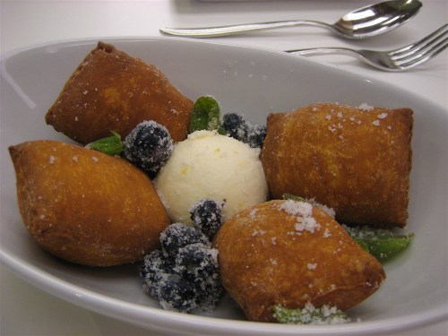 Blueberry fritters at Bluprint